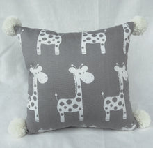 Load image into Gallery viewer, Giraffe Cushion with PomPoms