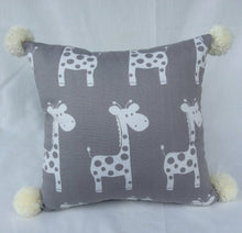 Load image into Gallery viewer, Giraffe Cushion with PomPoms
