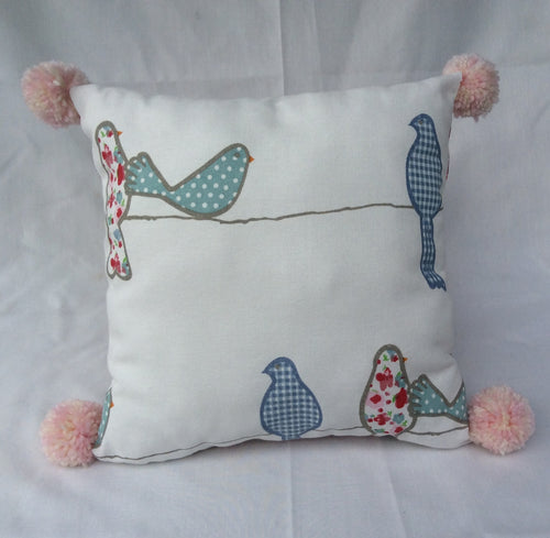 Bird Cushion with PomPoms
