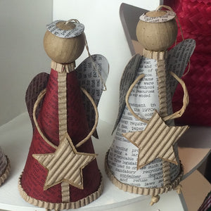 Recycled Paper Christmas Decoration - Angels