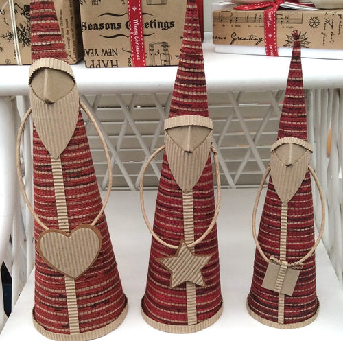 Recycled Paper Standing Santa decoration