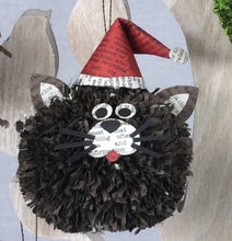 Load image into Gallery viewer, PomPom Hat Christmas Decoration - recycled paper