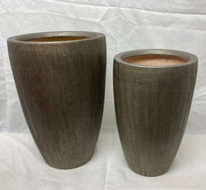 Micro-Scratch Round Vase S/2