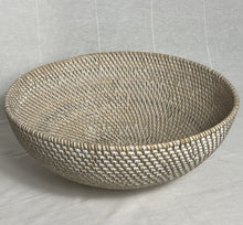 Load image into Gallery viewer, Whitewash Rattan Bowl