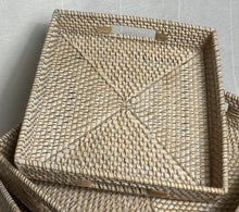 Load image into Gallery viewer, Rattan Square Trays