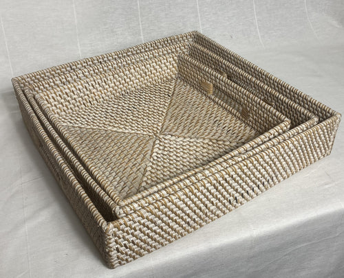 Rattan Square Trays