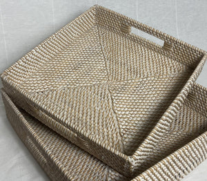 Rattan Square Trays