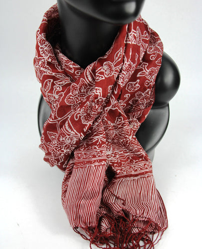 4514 batik silk red crop
