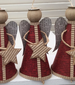 Recycled Paper Christmas Decoration - Angels